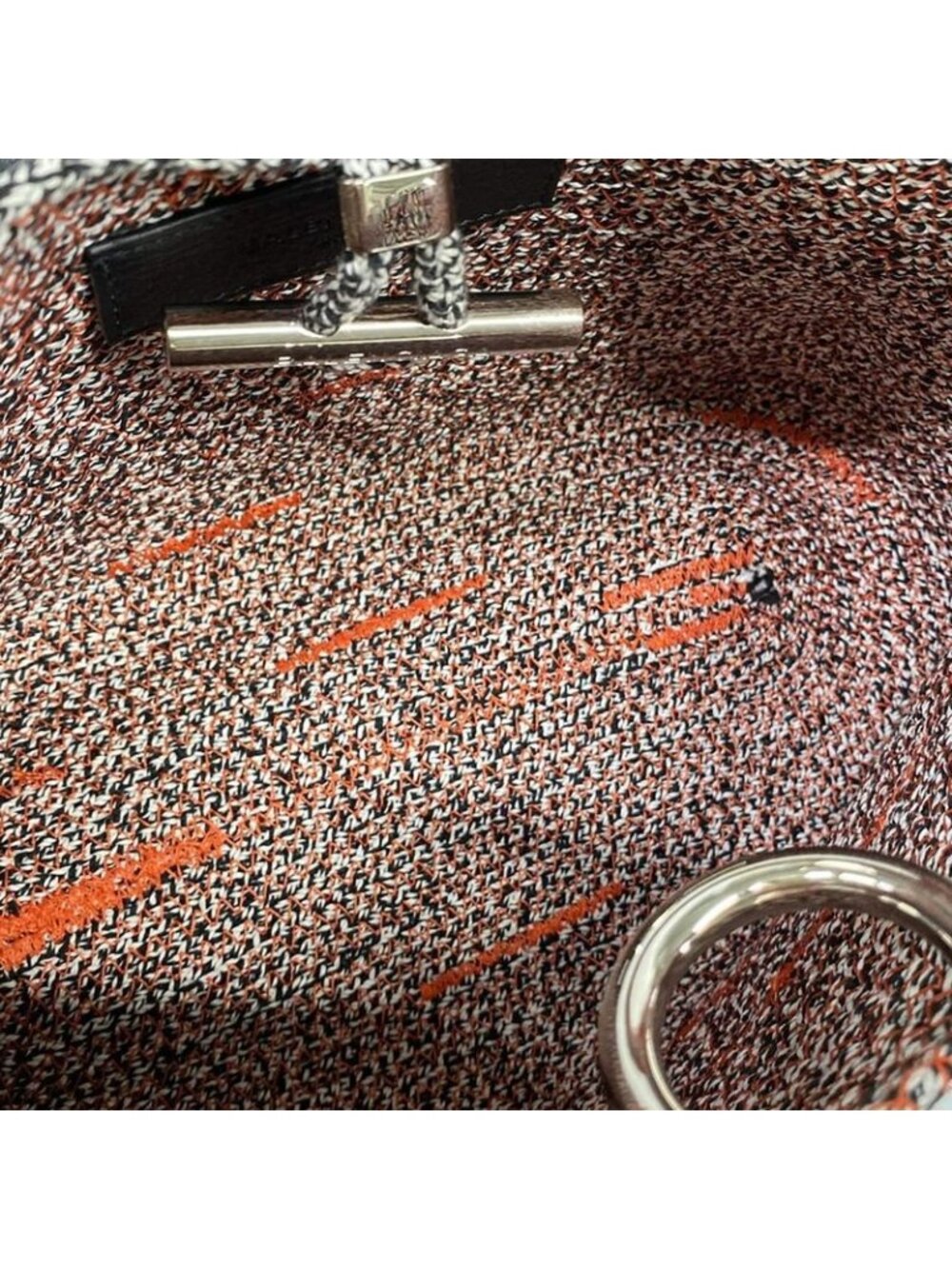 ★SOLD★ Balenciaga Handbag White Black Orange Leather X - Picture 7 of 15
